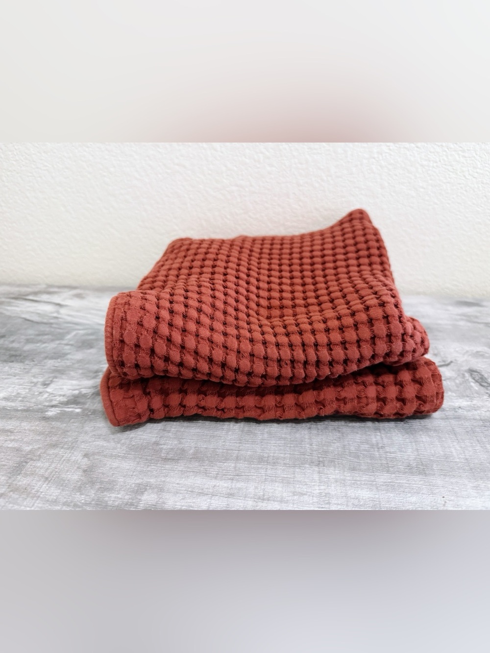 IKEA Waffle-Weave Accent Pillow Cover - Rust Orange